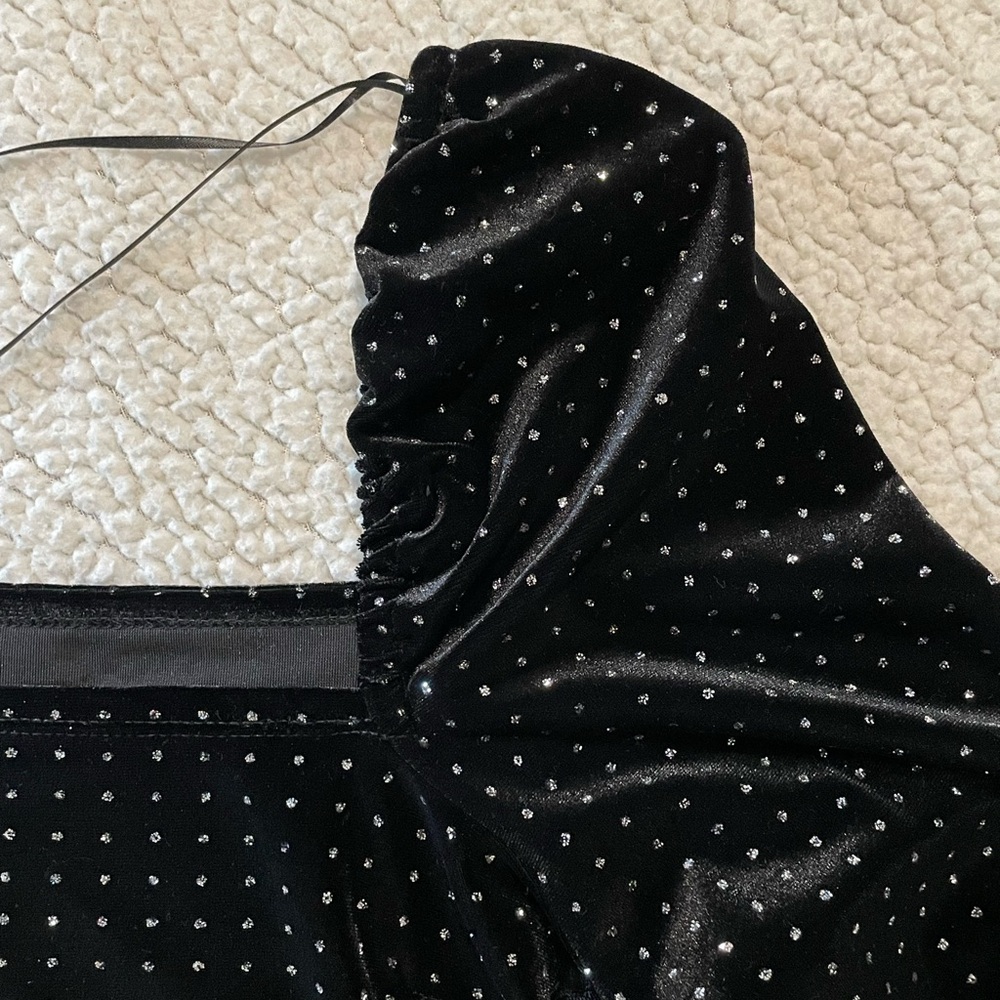 TOPSHOP black dress long sleeve rhinestone studded 10 NWT - Picture 9 of 10